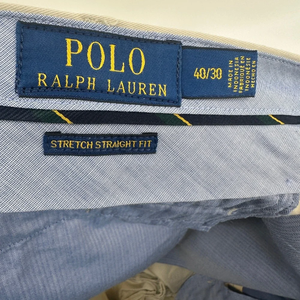 Polo Ralph Lauren Pants Mens 40/30 Tan Solid Stretch Straight Fit Modern New